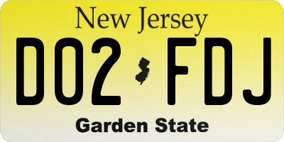 NJ license plate D02FDJ