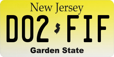 NJ license plate D02FIF
