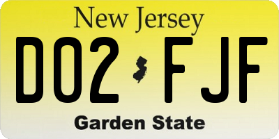 NJ license plate D02FJF