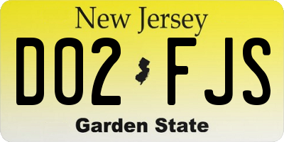 NJ license plate D02FJS