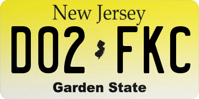 NJ license plate D02FKC