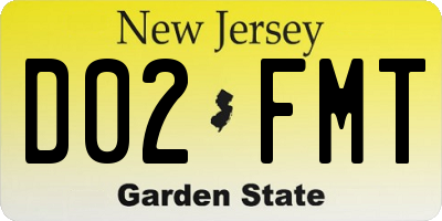 NJ license plate D02FMT