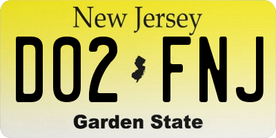 NJ license plate D02FNJ