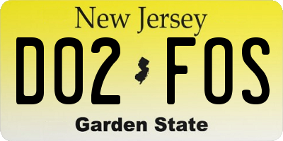 NJ license plate D02FOS