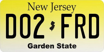 NJ license plate D02FRD
