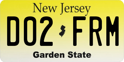 NJ license plate D02FRM