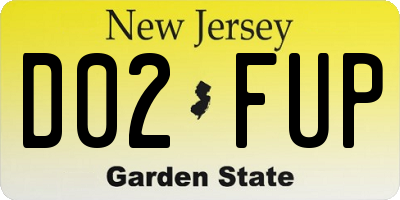 NJ license plate D02FUP