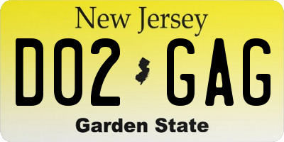 NJ license plate D02GAG