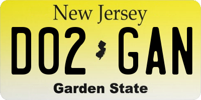 NJ license plate D02GAN