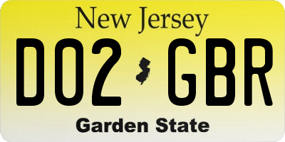 NJ license plate D02GBR
