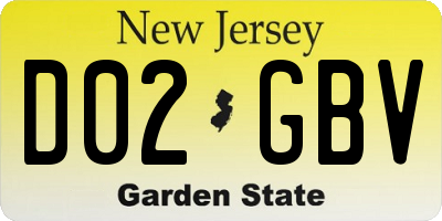 NJ license plate D02GBV