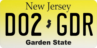 NJ license plate D02GDR