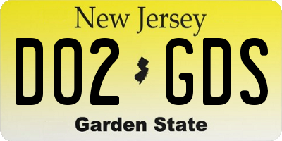 NJ license plate D02GDS