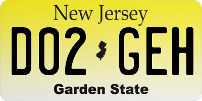 NJ license plate D02GEH