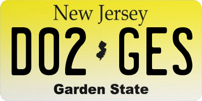 NJ license plate D02GES