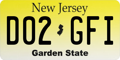 NJ license plate D02GFI