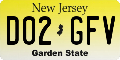 NJ license plate D02GFV