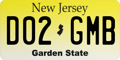 NJ license plate D02GMB