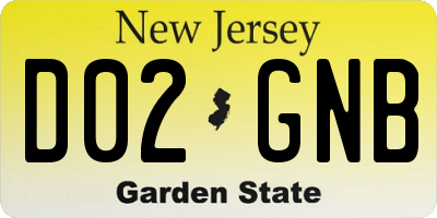 NJ license plate D02GNB
