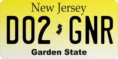 NJ license plate D02GNR