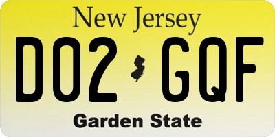 NJ license plate D02GQF