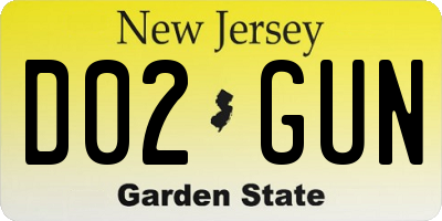 NJ license plate D02GUN