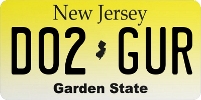 NJ license plate D02GUR