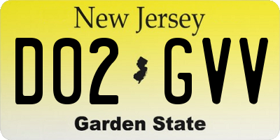 NJ license plate D02GVV