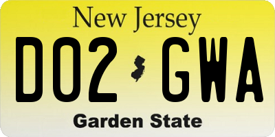 NJ license plate D02GWA