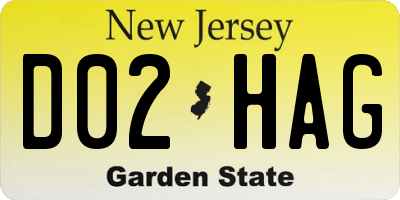 NJ license plate D02HAG