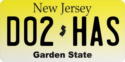 NJ license plate D02HAS