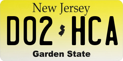 NJ license plate D02HCA