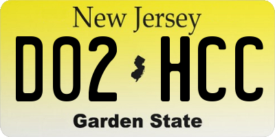 NJ license plate D02HCC