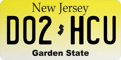 NJ license plate D02HCU