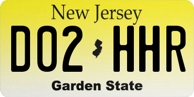 NJ license plate D02HHR