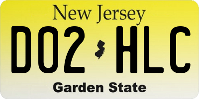NJ license plate D02HLC