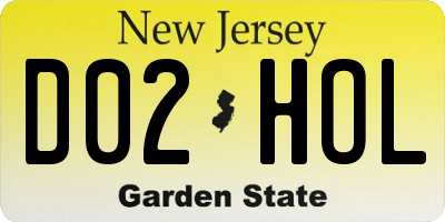 NJ license plate D02HOL