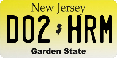 NJ license plate D02HRM
