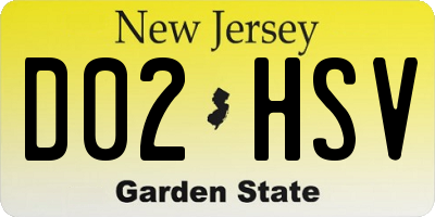 NJ license plate D02HSV