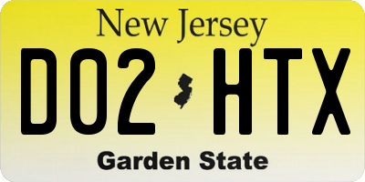 NJ license plate D02HTX