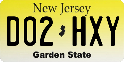 NJ license plate D02HXY