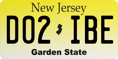 NJ license plate D02IBE