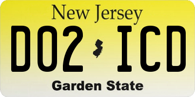 NJ license plate D02ICD