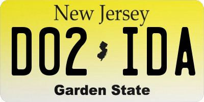 NJ license plate D02IDA