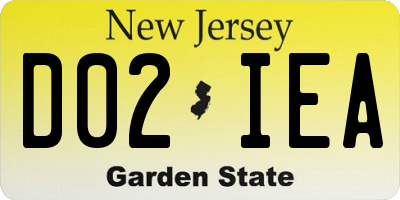 NJ license plate D02IEA