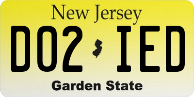 NJ license plate D02IED