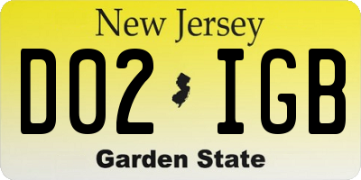 NJ license plate D02IGB