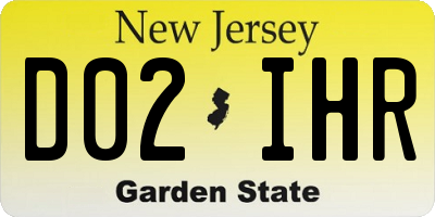 NJ license plate D02IHR