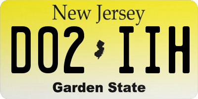 NJ license plate D02IIH