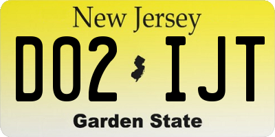 NJ license plate D02IJT